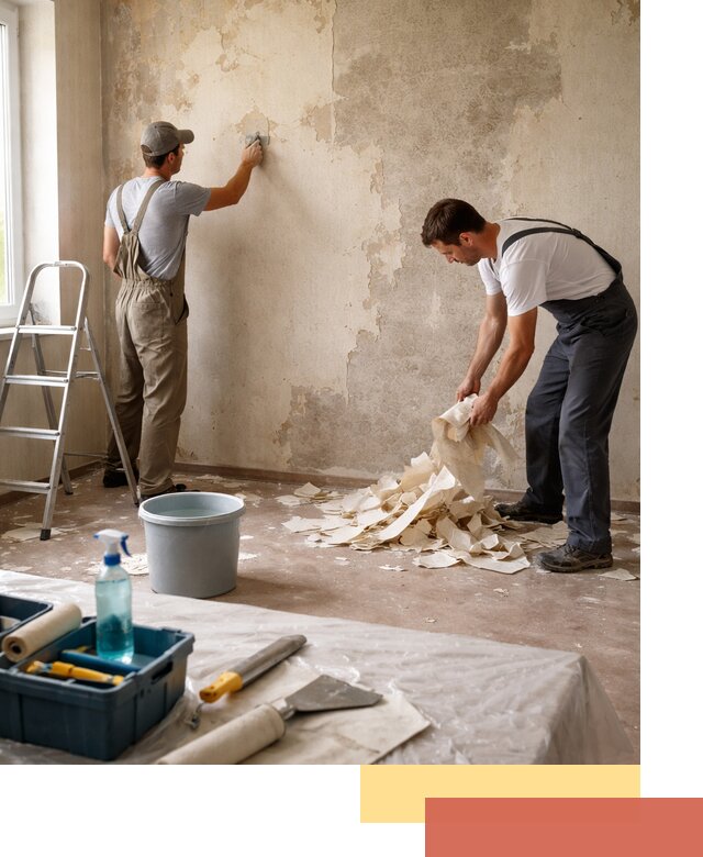 Снятие старых обоев в Гудермесе быстро и качественно