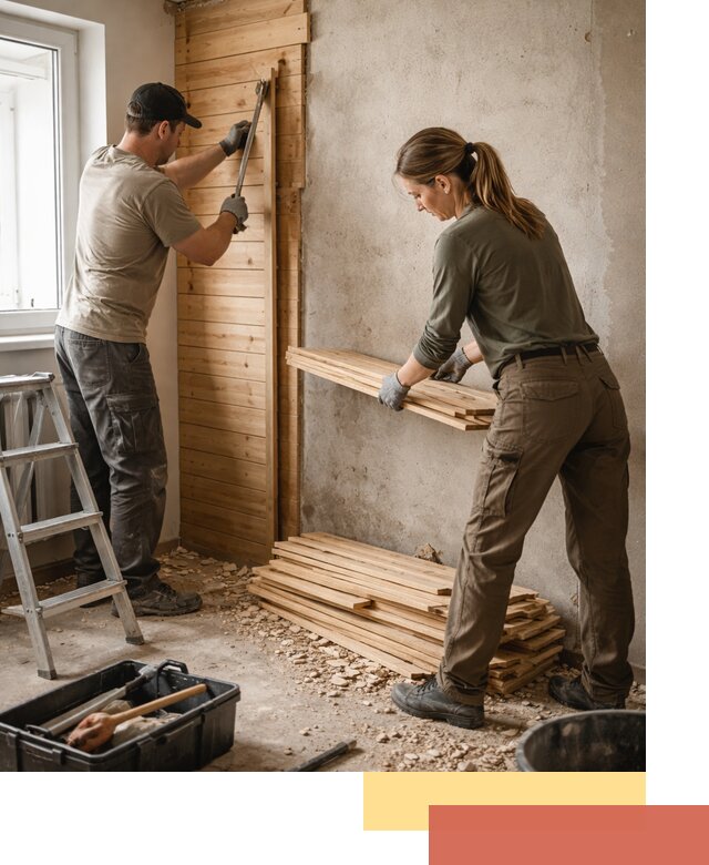 Демонтаж вагонки со стен в Гудермесе — профессиональный демонтаж