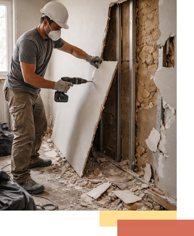 Демонтаж гипсокартона со стен в Гудермесе качественно и быстро