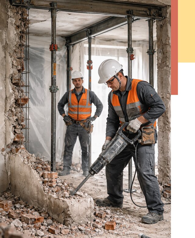 Снос несущих стен в Гудермесе от 10503 руб. — демонтаж несущей стены под ключ | ОТДЕЛОЧНИК-Гдр