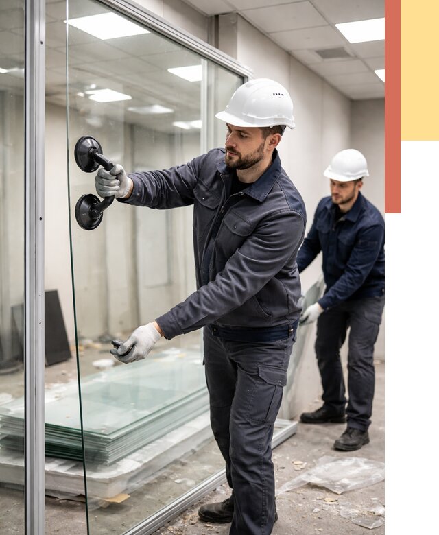 Демонтаж стеклянных перегородок в Гудермесе от 3279 руб. — быстро и недорого | ОТДЕЛОЧНИК-Гдр