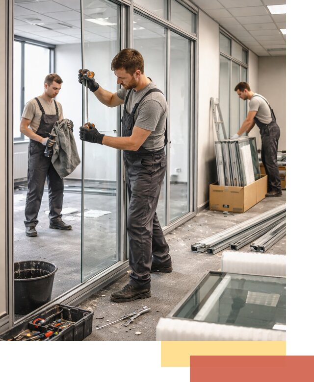 Демонтаж стеклянных перегородок в Гудермесе быстро и безопасно