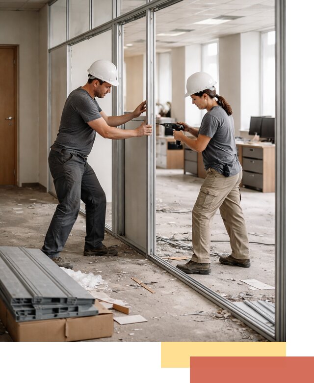 Демонтаж алюминиевых перегородок в Гудермесе быстро и аккуратно