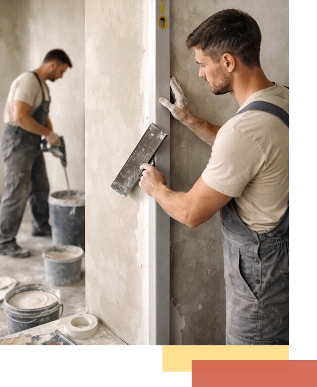 Выведение углов стен в Гудермесе: монтаж и оштукатуривание