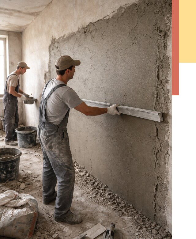 Цементная штукатурка стен в Гудермесе от 4611 руб/м2 — быстро и недорого | ОТДЕЛОЧНИК-Гдр