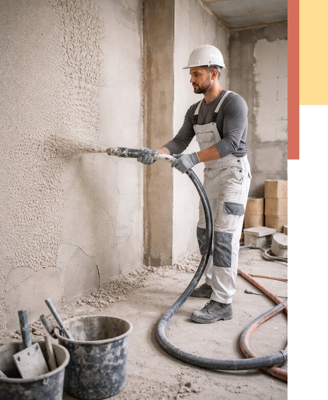 Машинная штукатурка стен в Гудермесе под ключ от 6661 руб./м2 | ОТДЕЛОЧНИК-Гдр