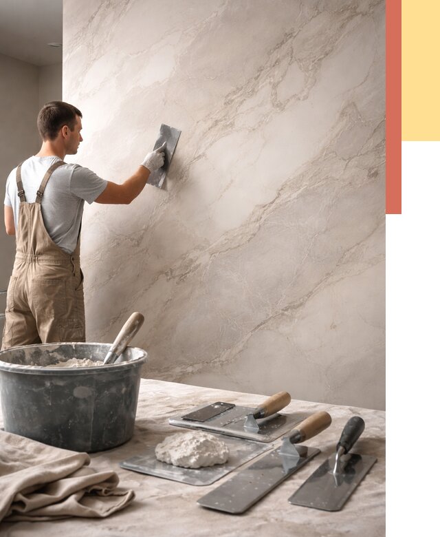 Декоративная штукатурка под мрамор в Гудермесе от 2869 руб./м² — быстро и недорого | ОТДЕЛОЧНИК-Гдр