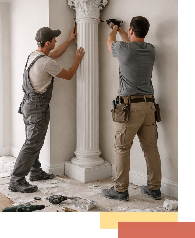 Установка декоративных колонн в Гудермесе под ключ