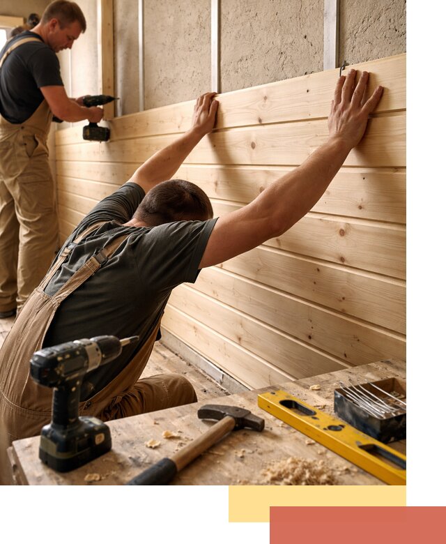 Монтаж деревянной вагонки на стены в Гудермесе быстро и качественно