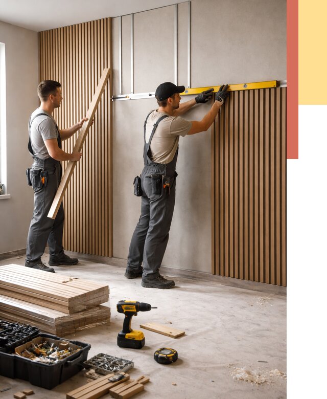 Монтаж реечных панелей на стены в Гудермесе от 1230 руб. — быстро и недорого | ОТДЕЛОЧНИК-Гдр