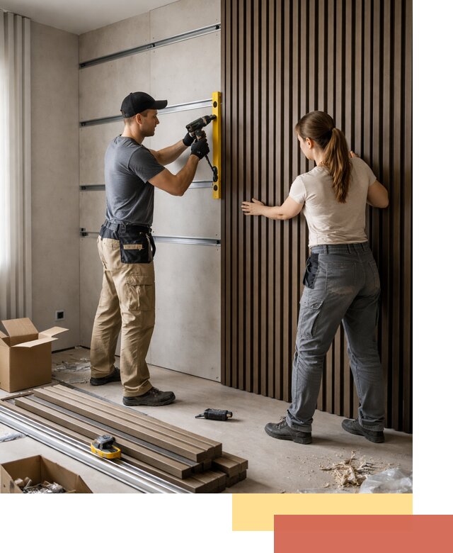 Монтаж реечных панелей на стены в Гудермесе