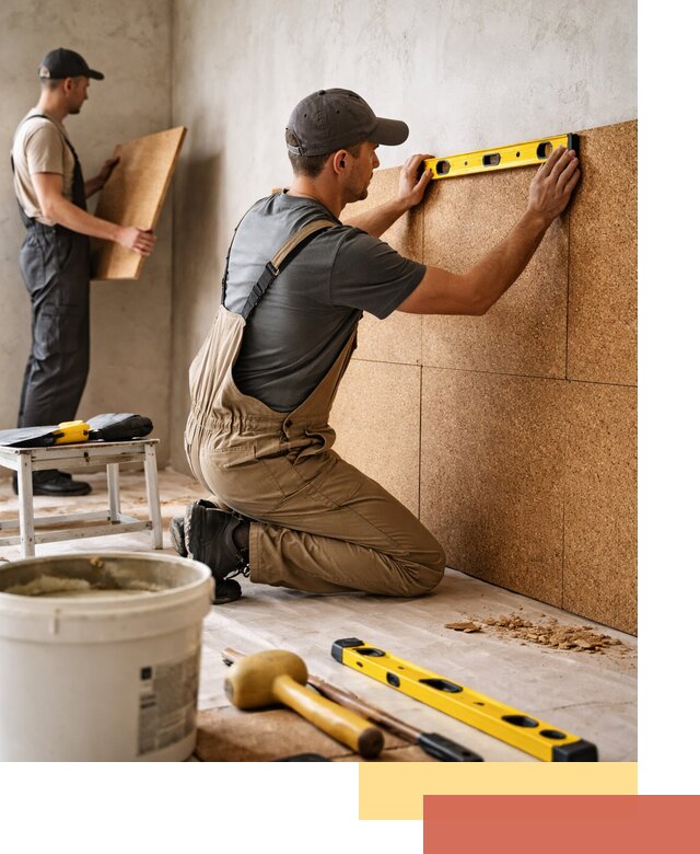 Монтаж пробковых панелей на стены в Гудермесе быстро и качественно