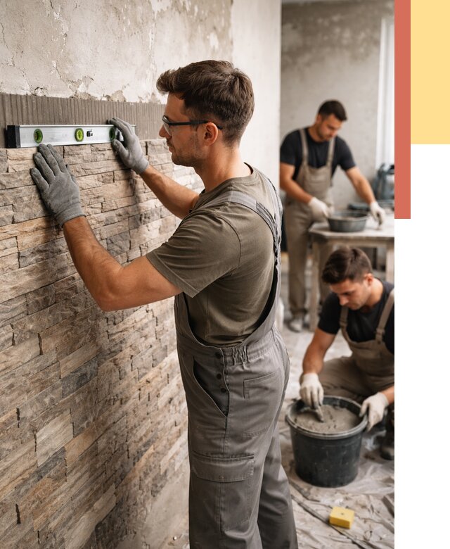 Монтаж искусственного камня в Гудермесе от 4611 руб. под ключ | ОТДЕЛОЧНИК-Гдр