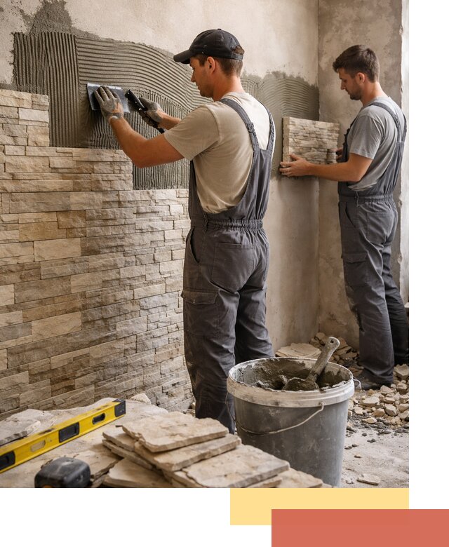 Монтаж искусственного камня в Гудермесе — облицовка стен и фасадов