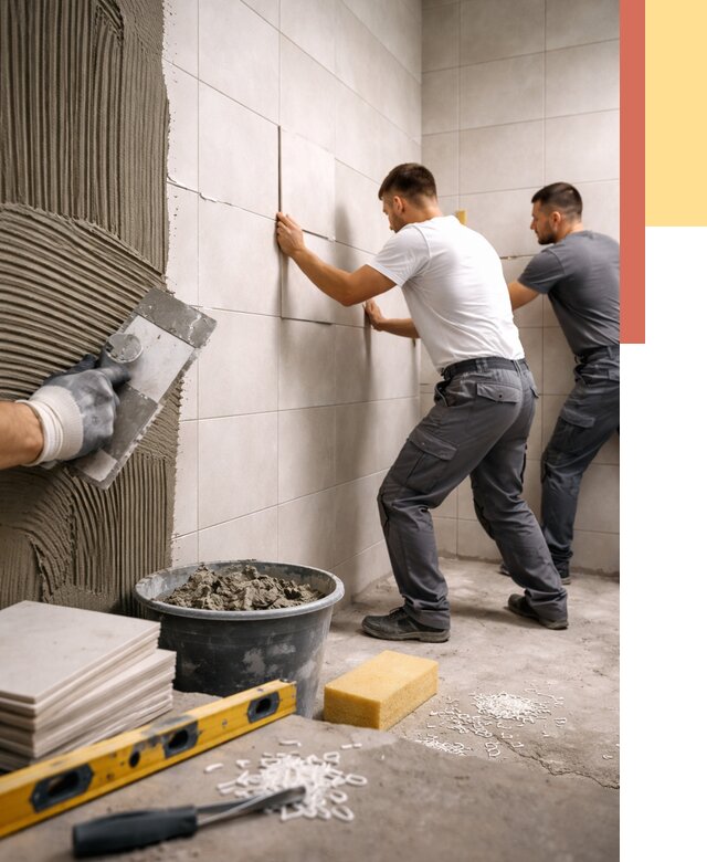 Укладка плитки на стены в Гудермесе от 871 руб. — качественно и недорого | ОТДЕЛОЧНИК-Гдр