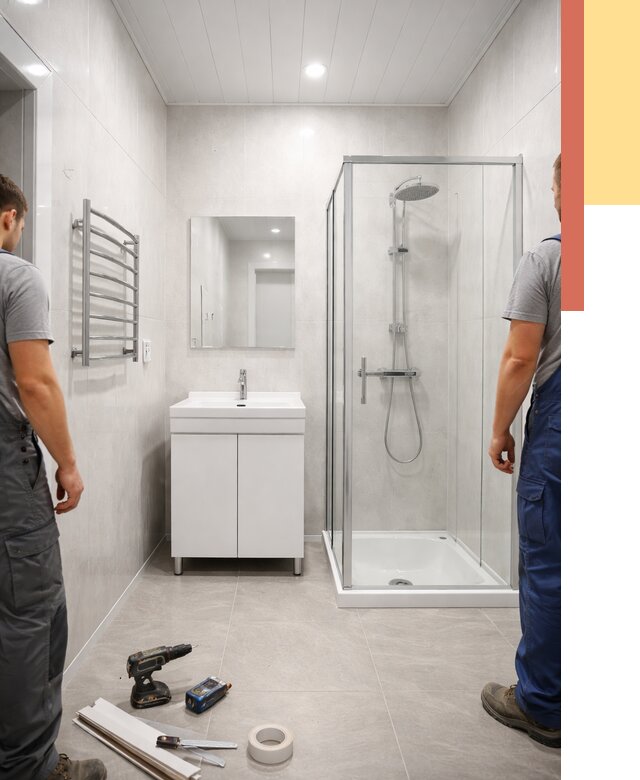 Отделка ванной комнаты панелями ПВХ в Гудермесе от 4611 руб. за м2 | ОТДЕЛОЧНИК-Гдр