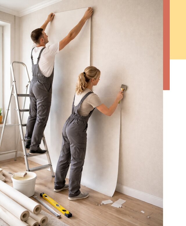 Поклейка флизелиновых обоев в Гудермесе от 6148 руб. | Быстро и недорого — ОТДЕЛОЧНИК-Гдр