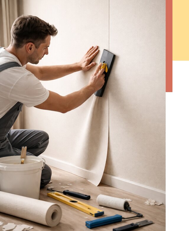 Поклейка виниловых обоев в Гудермесе от 4611 руб. | Быстро и недорого — ОТДЕЛОЧНИК-Гдр