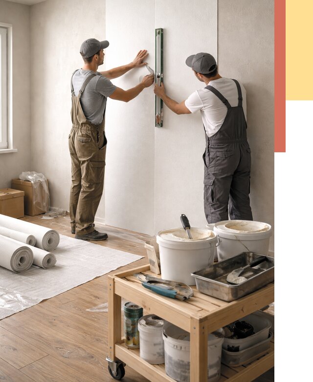 Поклейка стеклообоев в Гудермесе от 6661 руб. за м2 — быстро и недорого | ОТДЕЛОЧНИК-Гдр