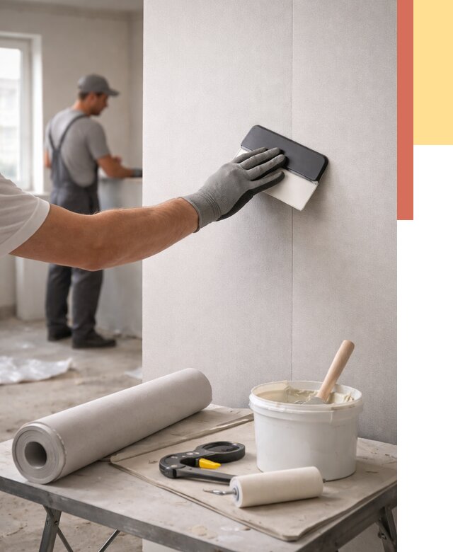 Поклейка обоев под покраску в Гудермесе от 3586 руб. за м2 | ОТДЕЛОЧНИК-Гдр