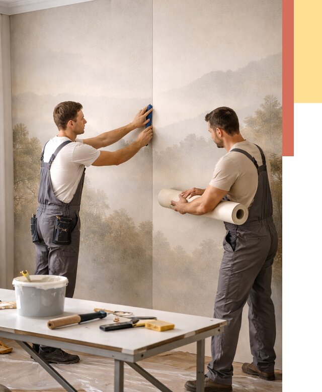 Поклейка фотообоев в Гудермесе от 8710 руб/м² — быстро и недорого | ОТДЕЛОЧНИК-Гдр