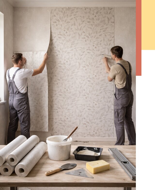 Поклейка обоев с подбором рисунка в Гудермесе от 3586 руб. | ОТДЕЛОЧНИК-Гдр - быстро и недорого
