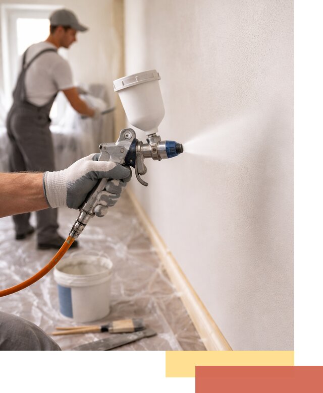 Покраска стен краскопультом в Гудермесе быстро и качественно