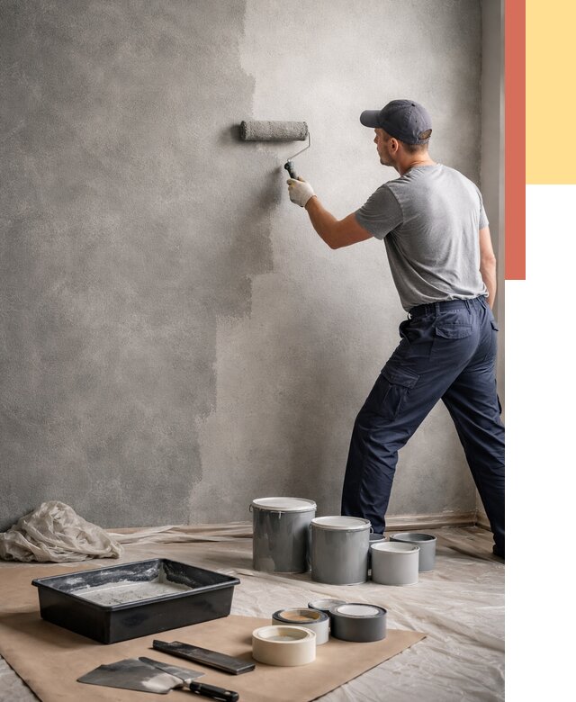 Покраска стен под бетон в Гудермесе от 666 руб. за м2 — быстро и недорого | ОТДЕЛОЧНИК-Гдр