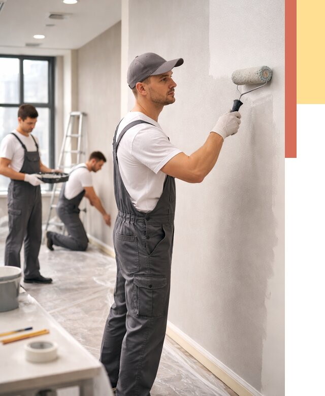 Покраска стен в офисе в Гудермесе от 8710 руб. — быстро и недорого | ОТДЕЛОЧНИК-Гдр