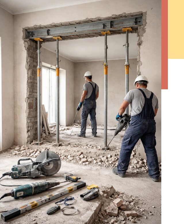 Прорезка проема в стене в Гудермесе от 4611 руб. — быстро и недорого | ОТДЕЛОЧНИК-Гдр