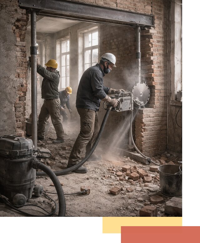 Прорезка проема в стене под дверной или оконный проем в Гудермесе