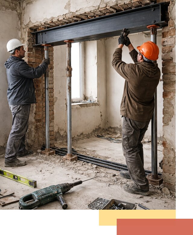 Усиление проема в стене в Гудермесе для расширения и безопасности