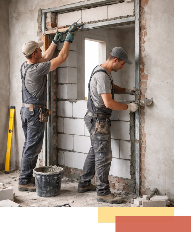 Закладка дверного проема под ключ в Гудермесе: демонтаж, монтаж, отделка