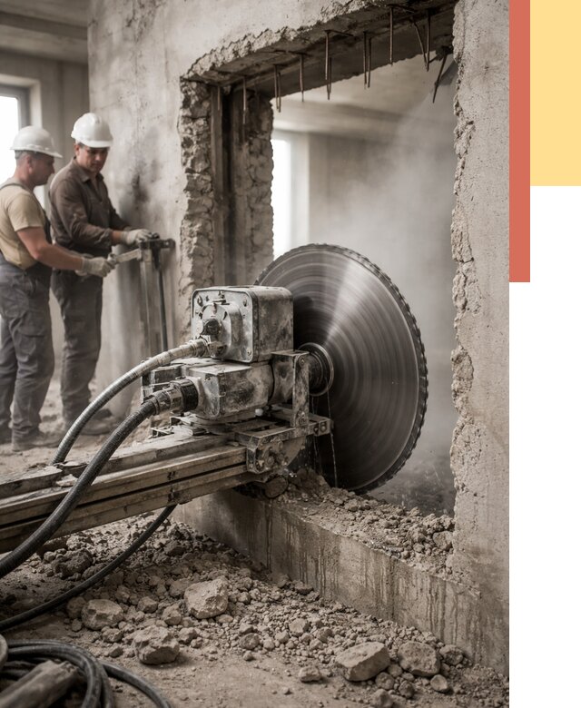 Алмазная резка проемов в Гудермесе от 4611 руб. быстро и недорого | ОТДЕЛОЧНИК-Гдр