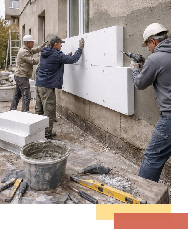 Утепление наружных стен пенопластом в Гудермесе