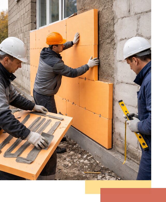 Утепление фасада пеноплексом под ключ в Гудермесе