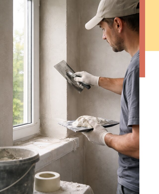 Штукатурка откосов в Гудермесе от 4611 руб/м² — услуги и выравнивание под ключ | ОТДЕЛОЧНИК-Гдр