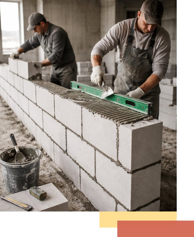 Кладка перегородок из газобетона в Гудермесе быстро и качественно
