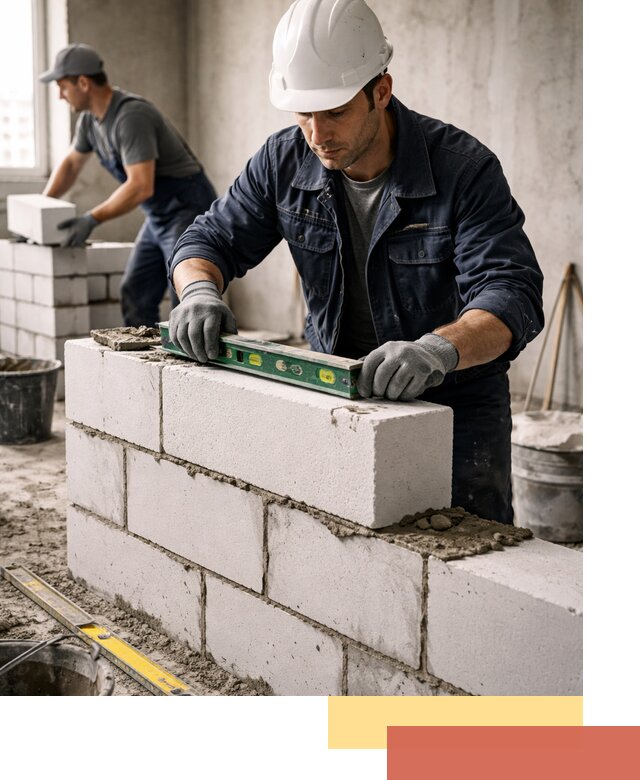 Кладка перегородок из пеноблока под ключ в Гудермесе