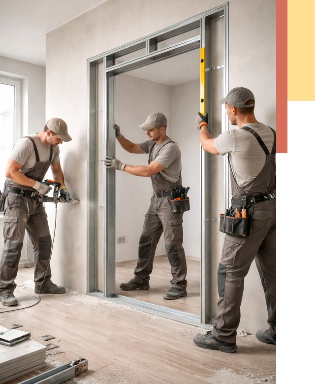 Устройство дверного проема в перегородке в Гудермесе от 4611 руб. под ключ | ОТДЕЛОЧНИК-Гдр