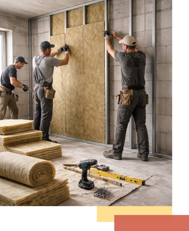 Шумоизоляция перегородок из блоков в Гудермесе — монтаж и защита шумоизоляцией