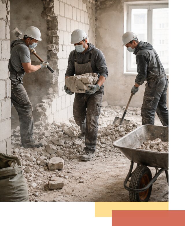 Демонтаж блочных перегородок в Гудермесе быстро и аккуратно