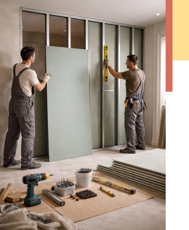 Перегородка из влагостойкого гипсокартона в Гудермесе от 4919 руб. — монтаж под ключ | ОТДЕЛОЧНИК-Гдр