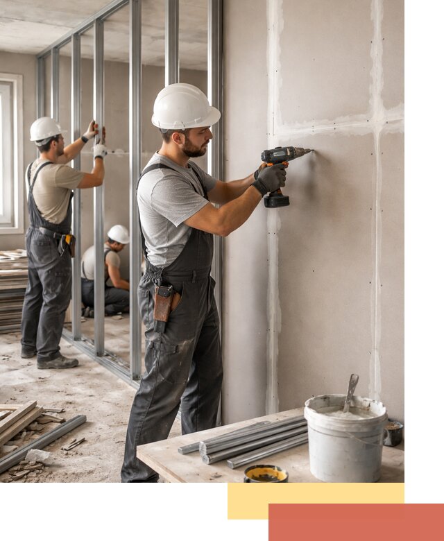 Перегородки из огнестойкого гипсокартона в Гудермесе под ключ