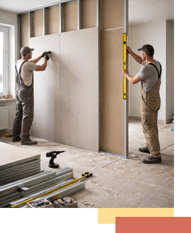 Зонирующая перегородка из гипсокартона под ключ в Гудермесе