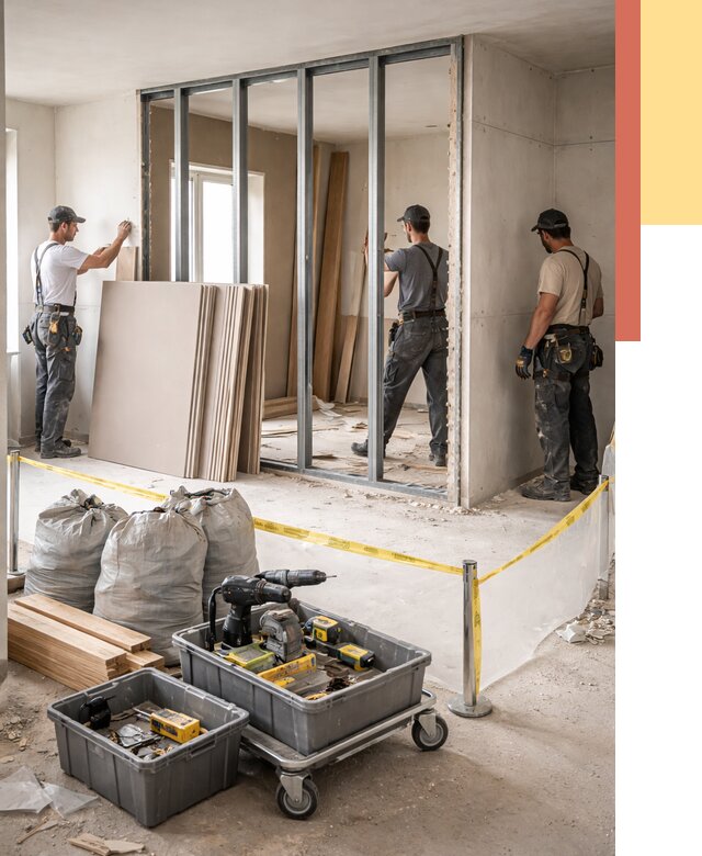 Перенос гипсокартонной перегородки в Гудермесе под ключ от 4611 руб. | Демонтаж и монтаж – ОТДЕЛОЧНИК-Гдр