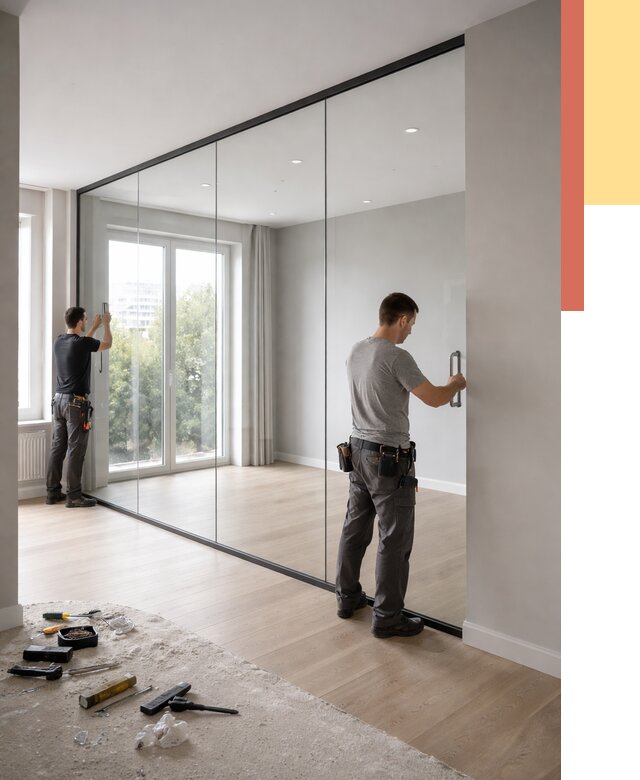 Изготовление стеклянных перегородок в Гудермесе от 12655 руб. под ключ | ОТДЕЛОЧНИК-Гдр