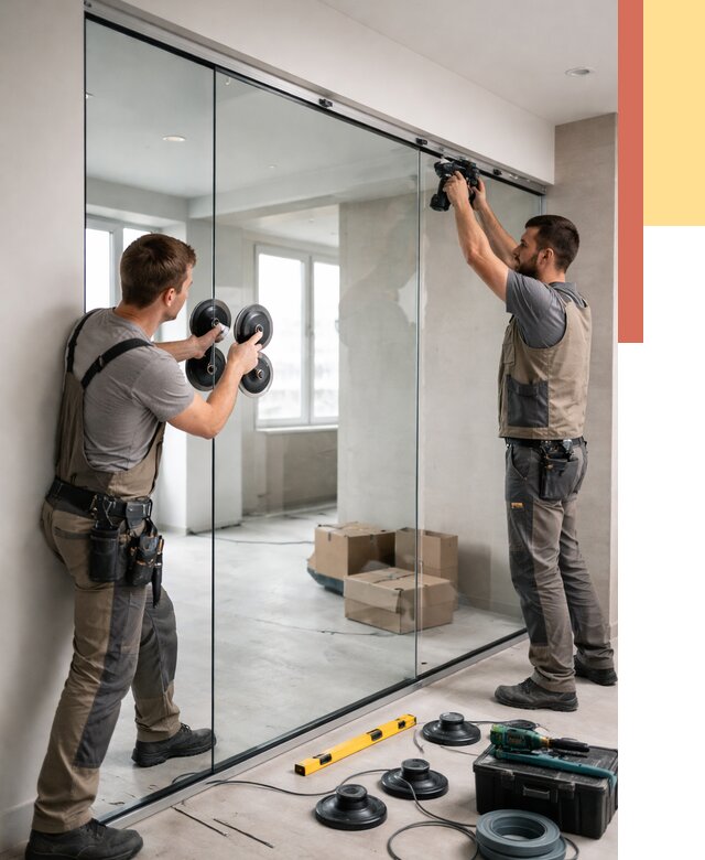 Монтаж стеклянных перегородок в Гудермесе от 6661 руб. | ОТДЕЛОЧНИК-Гдр