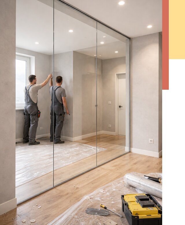 Безрамные стеклянные перегородки в Гудермесе — монтаж от 9735 руб. | ОТДЕЛОЧНИК-Гдр