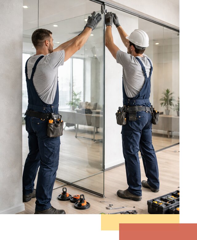 Безрамные стеклянные перегородки под ключ в Гудермесе